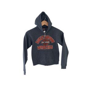 Harley Davidson - Zip Up Hoodie, Boy's, Dark-Gray, Size: Small (S)